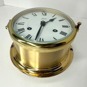 Schatz Brass Nautical Royal Ship's Clock antique Maritime Porthole Style German